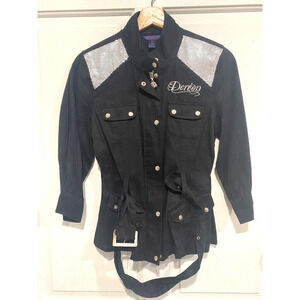 Dereon - Black & Silver emblished long sleeve canvas jacket women's size M